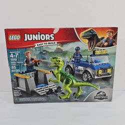 LEGO Juniors 10757 Raptor Rescue Truck Jurassic World Set, 85 Pcs - New -Retired