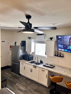Kitchen Cabinets, sink and stone