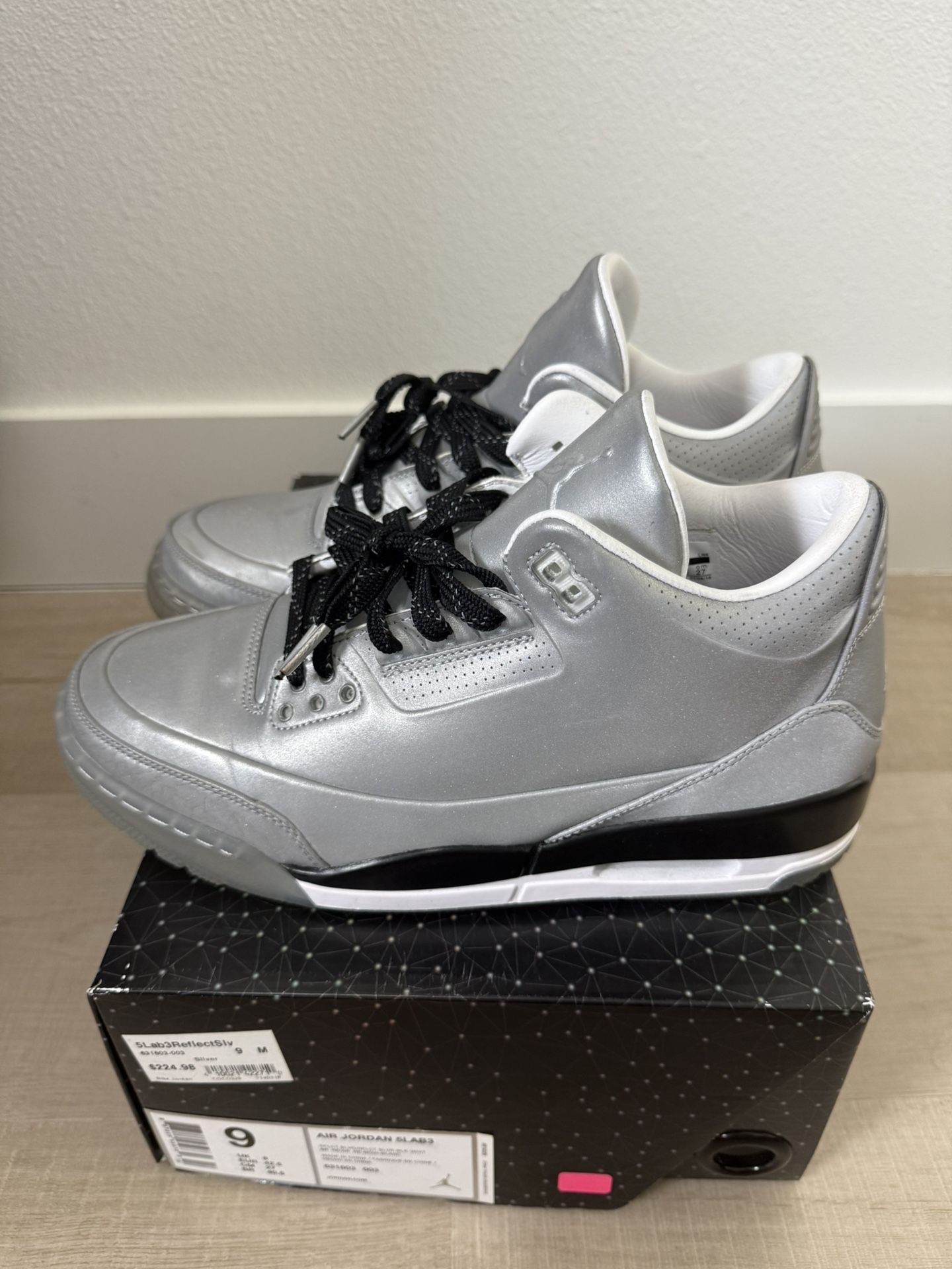 Nike Air Jordan 3 Retro 5Lab3 Reflective 3M 2014 Sz 9