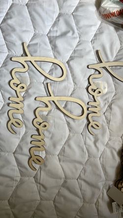 Wood Script "Home" Wall Sign