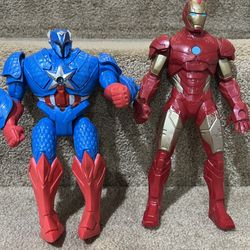 Marvel Avengers Mech Strike Monster Hunters Suit Captain America & Ironman 7-9”