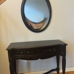 Entryway table and mirror