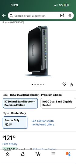Netgear WNDR4300-100NAS N750 Dual Band 4 Port Wi-Fi Gigabit Router (WNDR4300)
