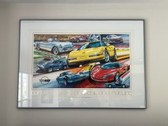 Corvette Past, Present and Future collectors Print Framed