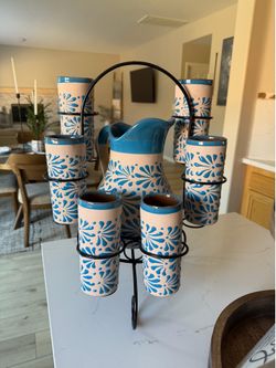 Talavera Jarra & Vasos Set