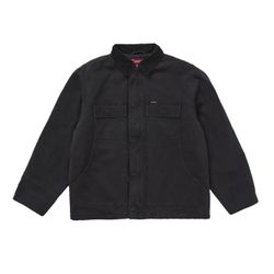 Supreme Old English Canvas Work Jacket Size Small Black NEW