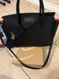 Black Italian leather purse