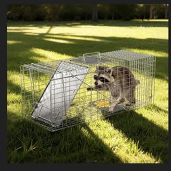 ZENY Live Animal Cage Trap 32" X 12.5" X 12" w/Iron Door Steel Cage Catch 