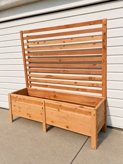 Cedar Raised Planter Boxes with Trellis