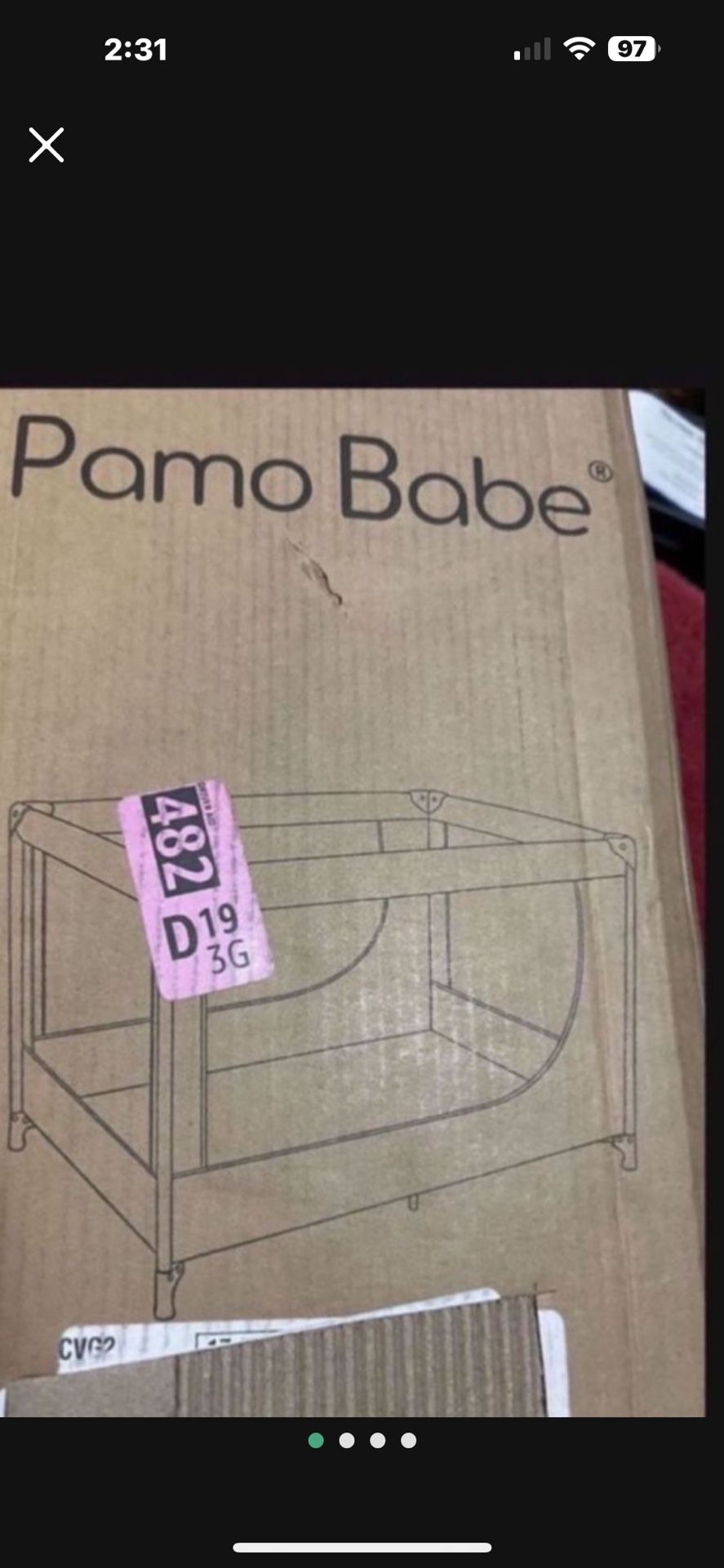 CA. PAMO BABE PLAY YARD. NOT OPENED. IN BOX. 