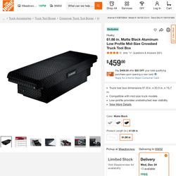 Husky 61.86 in. Matte Black Aluminum Low Profile Mid-Size Crossbed Truck Tool Box 