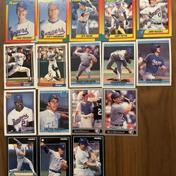 80s-90s Texas Rangers Baseball cards.