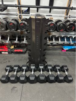 NEW 35-50 dumbbell set + rack