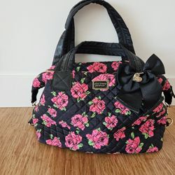 Betsy Johnson Pink Rose Weekender Duffle Bag