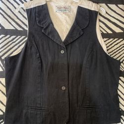 New Wah-Maker Western Vest Medium Canvas Black Front/white Back