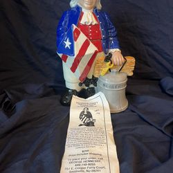 Vintage Benjamin Franklin Cookie Jar Treasure Craft Limited Edition 