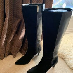 New Bandolino Black Leather/Suede Boots Size 6