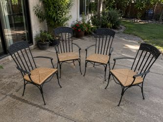 🏡 Elegant Set of 4 Wrought Iron Patio Chairs – Indoor/Outdoor Seating