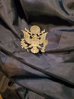 Excellent Military E Pluribus Unum Brass Eagle Screw Back Pin by Krew G-I