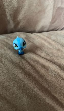 2008 Littlest Pet Shop LPS Blue Woodpecker Green Eyes 2008 L14 - Play Animals