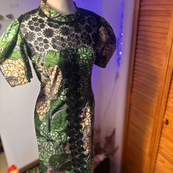 Green African Dress 