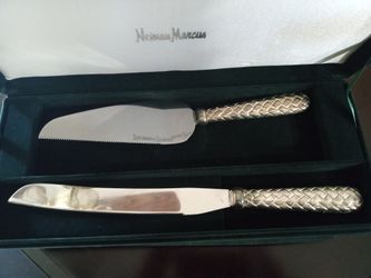 Sterling Silver Wedding Cake Serving Set. Godinger. Neiman Marcus