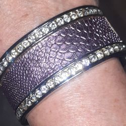 VINTAGE CRYSTAL ENCRUSTED CUFF BRACELET 