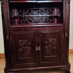 Asian Carved Rosewood Bar