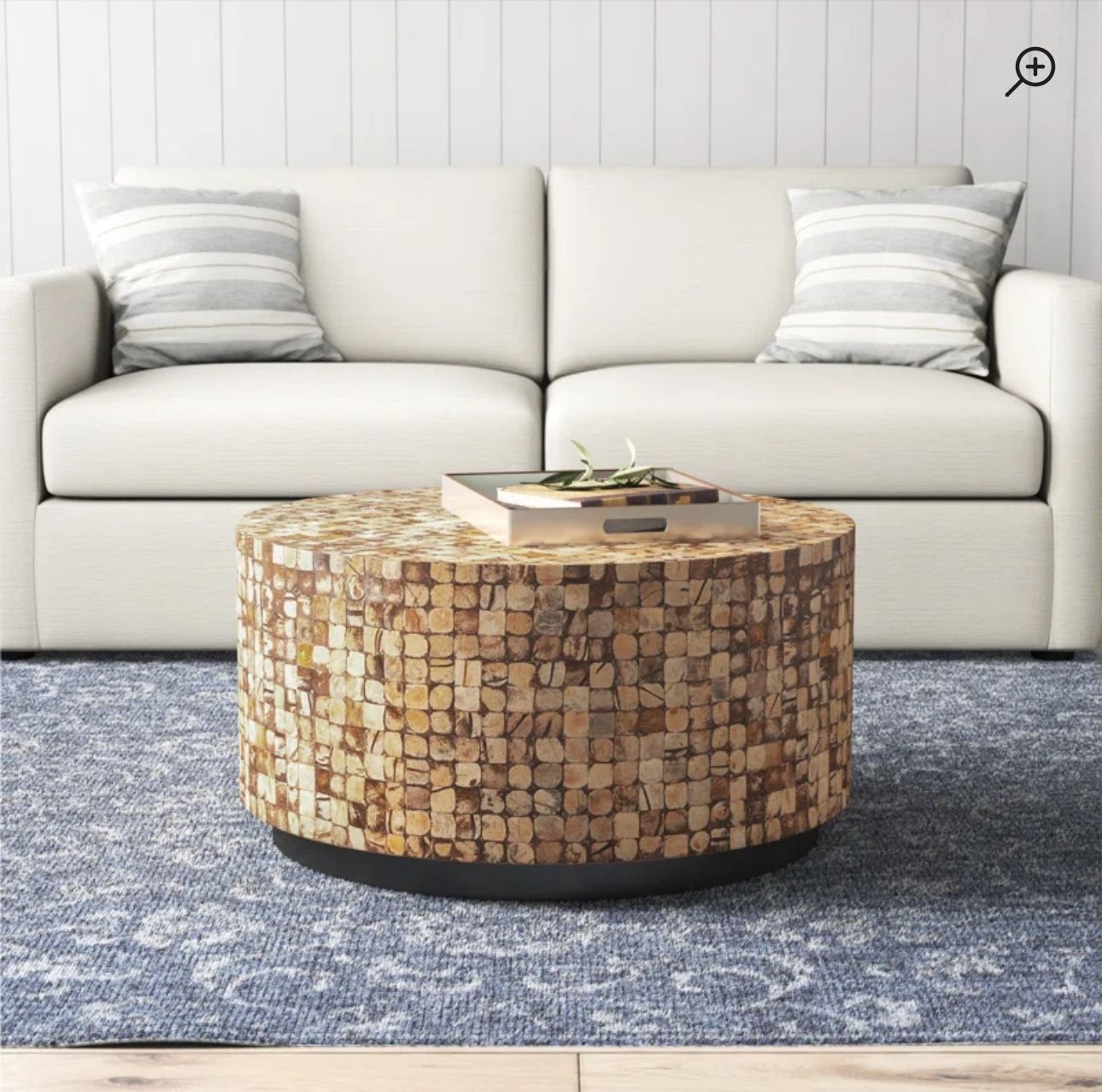  Coffee Table - Wood & Coconut Shells 