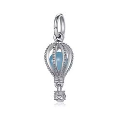 Hot Air Balloon Charm Dangle. Lightblue