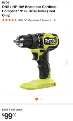 RYOBI 18v Brushless Drill