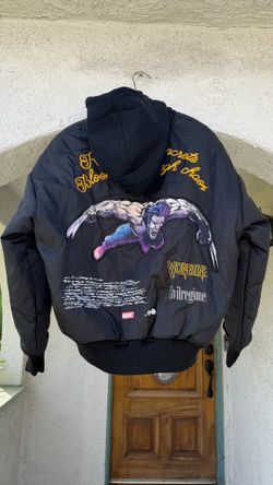 BRAND NEW MEN CIVIL REGIME MARVEL HERO ELITE SERIES WOLVERINE HOODED BOMBER BLACK JACKET SZ MEDIUM  SUPREME UNDFTD DARC SPORT