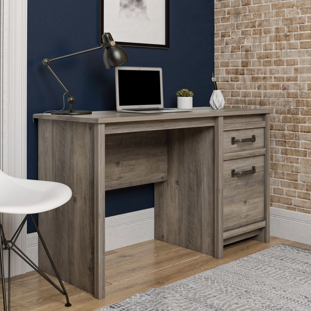 Gray Oak Computer Desk