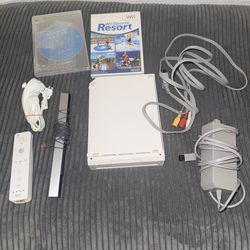 Wii gaming system, all white.