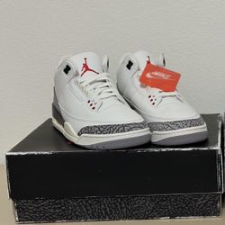 Air Jordan 3 Retro Summit White/Fire Red-Black Size 10.5 - NEW