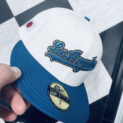 Size 7 Dodgers Japan Flag Fitted