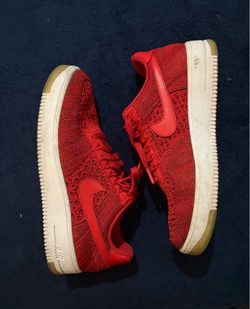 Mens Nike Air Force 1 Ultra Flyknit Low Shoes Size 10.5 Red White