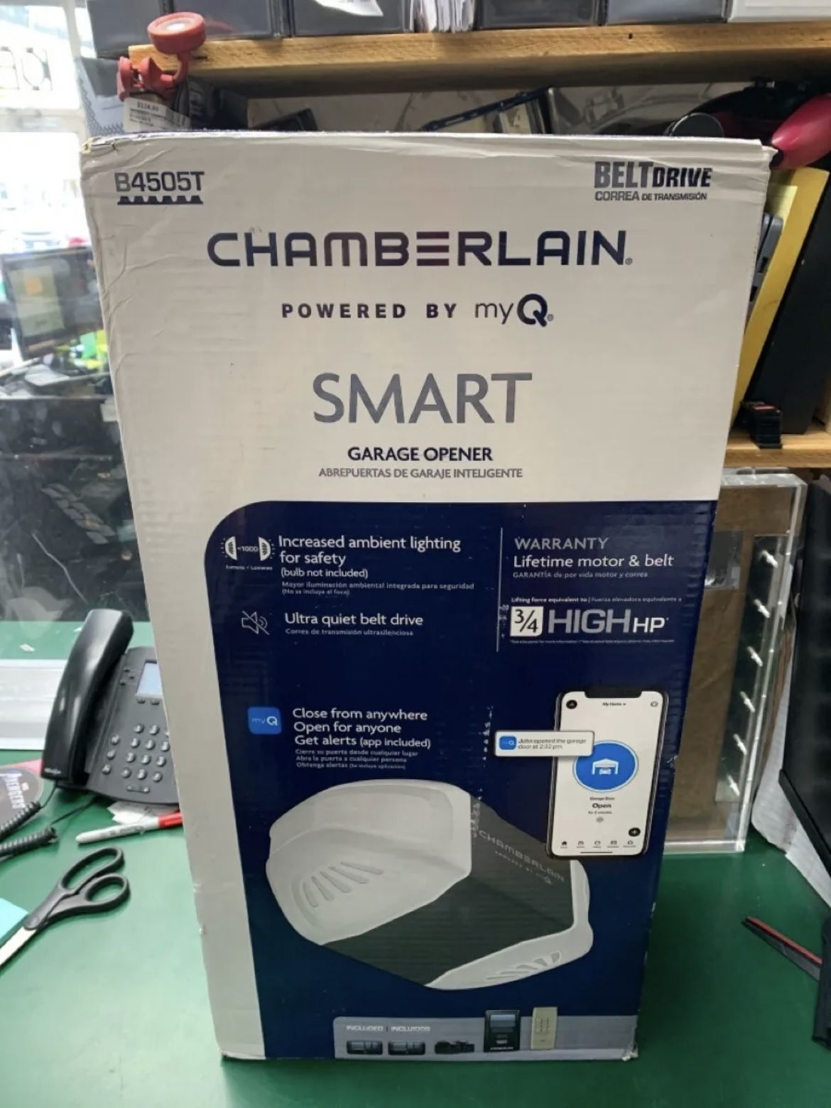 Chamberlain B4505T 3/4 HP Smart Quiet Belt Drive Garage Door Opener (E10021761)