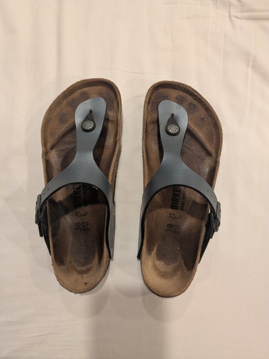 Birkenstock Gizeh Blue Size 7.5, EU 38