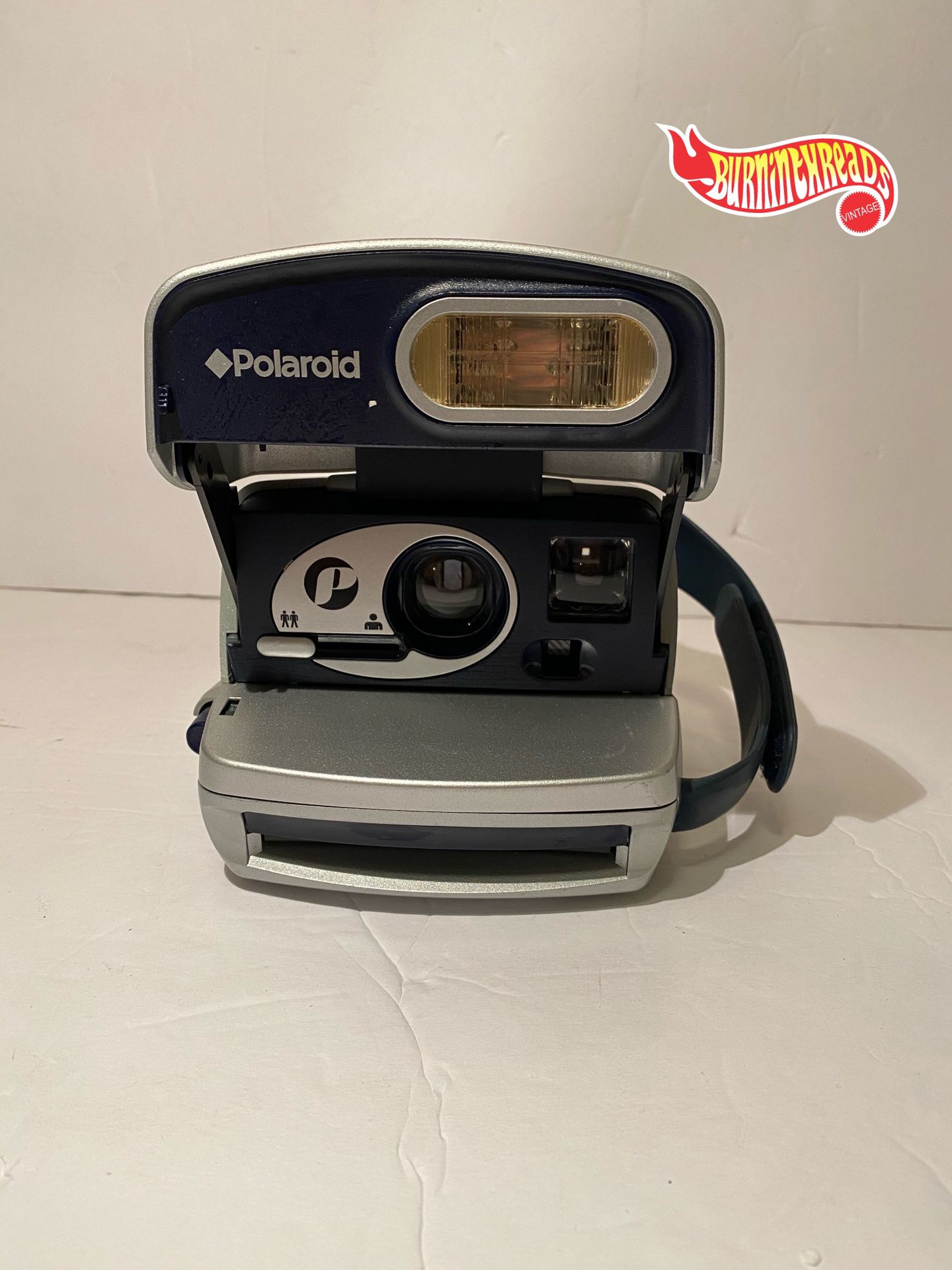 VINTAGE Polaroid P600 Silver Blue Instant Film Camera TESTED WORKING Rare 📸