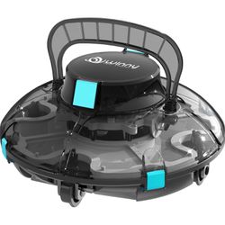 Cordless Robotic Pool Vacuum, Winny 200SE Pool Vacuum Cleaner with Transparent Design, Dual Motors, Powerful Suction, Ideal for Flat Above Pools up to