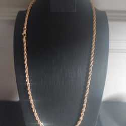 18K Italian Gold Filled 22 Inch 4mn Diamond Cut Rope Chain 
