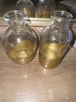 Gold And Clear Glass Vase 