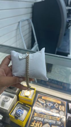 Esclava 14k diamantes