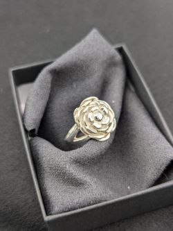3D Rose Ring 925 Sterling Silver