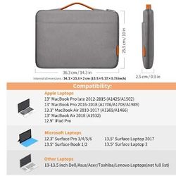Inateck 13-13.3 Inch Laptop Sleeve Case — Gray, Fits MacBook Air/Pro