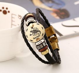 12 Constellations Multilayer Leather Bracelet, Scorpio