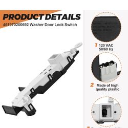 OEM  92 Washer Door Lock Switch fit for Kenmore Whirlpool Samsung Washer suitable for wfw86hebw,wf42h5700a*,nfw7200tw11 - Replaces 81
