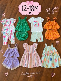 Baby Girl 12-18M Summer Outfit Bundle