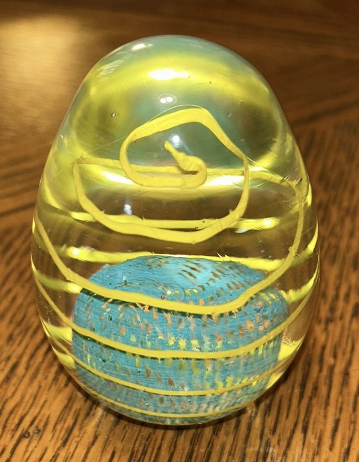 Glass Egg Paperweight